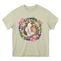 Mossy Bunny Face With Floral Wreath Heavy Core Tee - RanaPortraitStore
