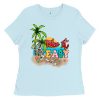 Baby Blue take it easy Ladies Tee - NancyCooperArtShop