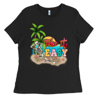 Black take it easy Ladies Tee - NancyCooperArtShop