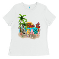 White take it easy Ladies Tee - NancyCooperArtShop