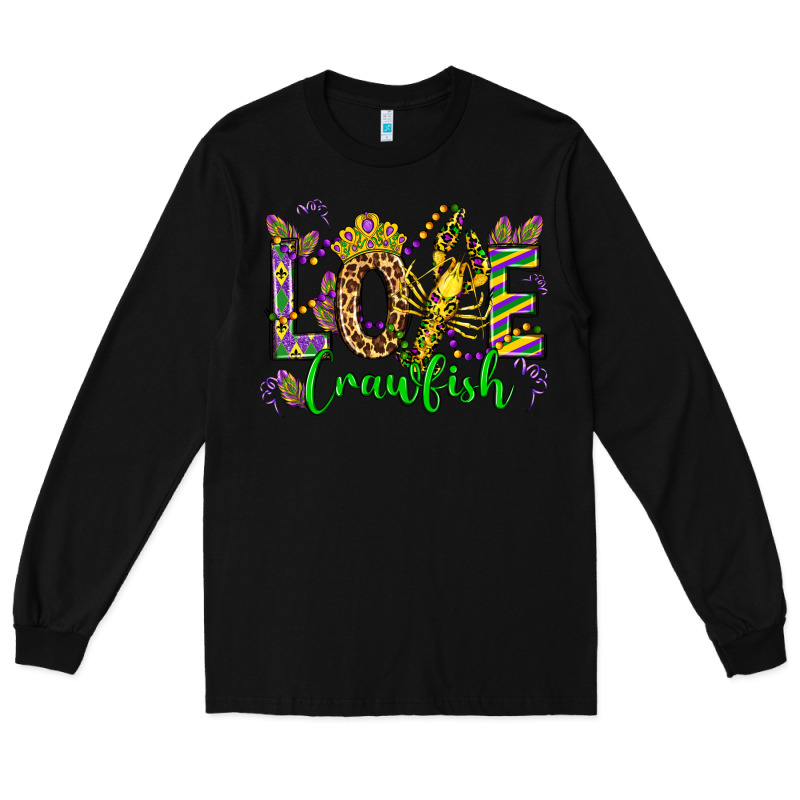 Love Crawfish Mardi Gras Olivia Long Sleeve Tee by OliviaCreatesArt | Teevron