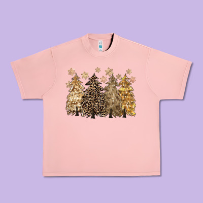 Merry Christmas Leopard Trees Urban Heavy Tee Designed By Cowgirlartshop