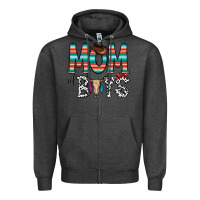 Charcoal Heather mom of boys Zipper Hoodie - CowhideDigitalArt