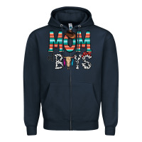 Navy mom of boys Zipper Hoodie - CowhideDigitalArt