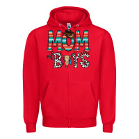 Red mom of boys Zipper Hoodie - CowhideDigitalArt
