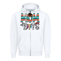 White mom of boys Zipper Hoodie - CowhideDigitalArt
