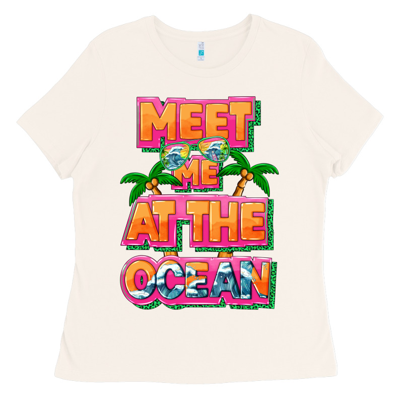 Meet Me At The Ocean Summer Ladies Tee by NancyCooperArtShop | Teevron