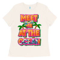 Bone Meet me at the ocean Summer Ladies Tee - NancyCooperArtShop