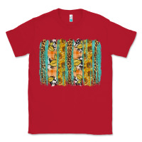 Red Fall sunflower brushstrokes Classic Tee - NancyCooperArtShop