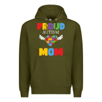 Army Green lil autism mom Premium Hoodie - CowhideDigitalArt