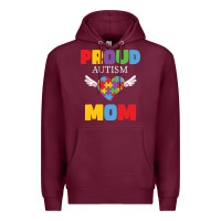 Burgundy lil autism mom Premium Hoodie - CowhideDigitalArt