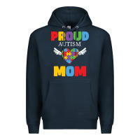 Navy lil autism mom Premium Hoodie - CowhideDigitalArt