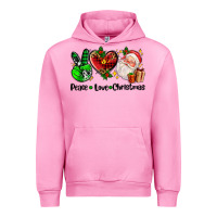Fuchsia Pink peace love  christmas Urban Hoodie - AdoDesignShop