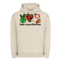 Pigment French Oak peace love  christmas Urban Hoodie - AdoDesignShop