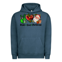 Pigment Midnight Navy peace love  christmas Urban Hoodie - AdoDesignShop