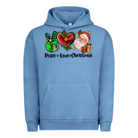 Pigment Pebble Blue peace love  christmas Urban Hoodie - AdoDesignShop