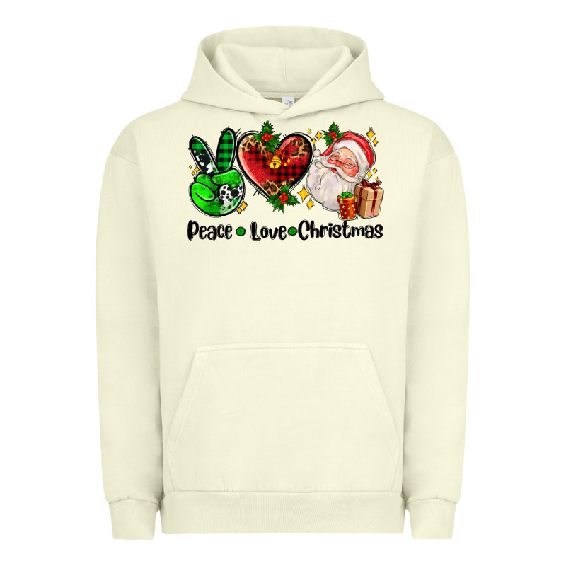 Peace Love  Christmas Urban Hoodie by AdoDesignShop | Teevron