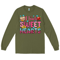 Army Green i teach sweet hearts olivia Long Sleeve Tee - OliviaCreatesArt