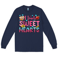 Navy i teach sweet hearts olivia Long Sleeve Tee - OliviaCreatesArt