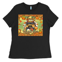 Black fall school bus Ladies Tee - texasbilliewilder