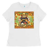 White fall school bus Ladies Tee - texasbilliewilder