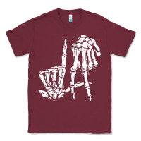 Burgundy la hand sign lazy diy halloween costume skeleton los angeles pullover Classic Tee - trangStudio