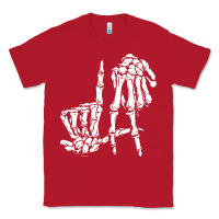 Red la hand sign lazy diy halloween costume skeleton los angeles pullover Classic Tee - trangStudio