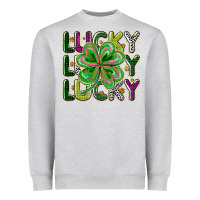 Heather Grey Lucky Heavyweight Sweatshirt - CowhideDigitalArt