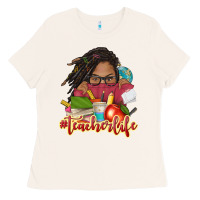 Bone afro woman teacher life Ladies Tee - NancyCooperArtShop
