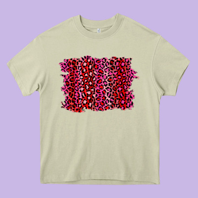 Pink Leopard Background Heavy Core Tee Designed By Ranaportraitstore