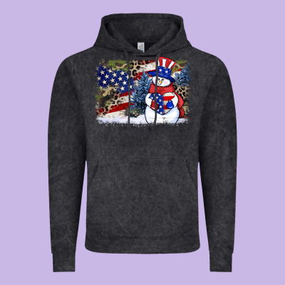 Patriotic Snowman Background 4th Of July Vintage Hoodie Designed By Howdyjamesfarm