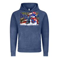 Vintage Denim Patriotic snowman background 4th of july Vintage Hoodie - HowdyJamesFarm