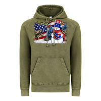 Vintage Olive Patriotic snowman background 4th of july Vintage Hoodie - HowdyJamesFarm