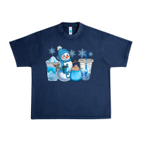 Navy winter snowman coffee cups Urban Heavy Tee - CowGirlArtShop