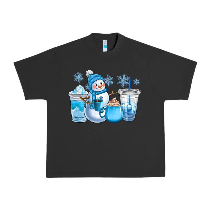 Winter Snowman Coffee Cups Urban Heavy Tee by CowGirlArtShop | Teevron