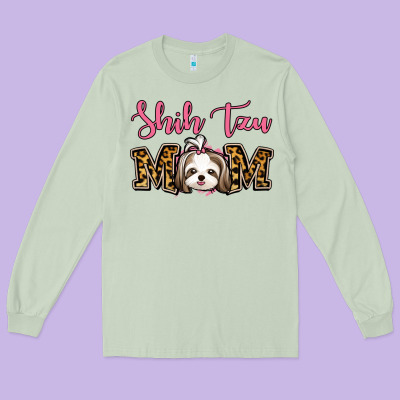 Shih Tzu Mom Long Sleeve Tee Designed By Jasminsmagicworld