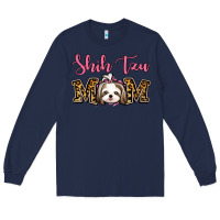 Navy Shih Tzu Mom Long Sleeve Tee - Jasminsmagicworld