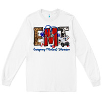 White emt emergency medical technician Long Sleeve Tee - OliviaCreatesArt