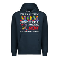 Navy LIL Autism Mom Premium Hoodie - CowhideDigitalArt