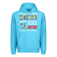 Ocean Blue LIL Autism Mom Premium Hoodie - CowhideDigitalArt