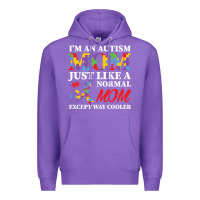 Purple LIL Autism Mom Premium Hoodie - CowhideDigitalArt