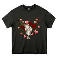 Asphalt valentines bull skull Heavy Core Tee - RanaPortraitStore