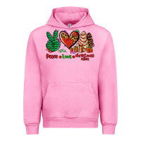 Fuchsia Pink peace love Christmas cakes Urban Hoodie - AdoDesignShop