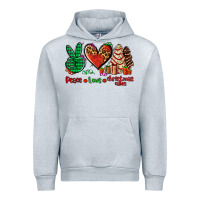 Heather Grey peace love Christmas cakes Urban Hoodie - AdoDesignShop