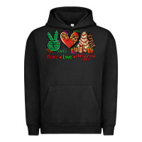 Pigment Black peace love Christmas cakes Urban Hoodie - AdoDesignShop