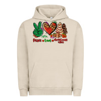 Pigment French Oak peace love Christmas cakes Urban Hoodie - AdoDesignShop
