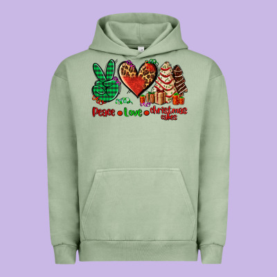 Peace Love Christmas Cakes Urban Hoodie Designed By Adodesignshop