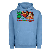 Pigment Pebble Blue peace love Christmas cakes Urban Hoodie - AdoDesignShop