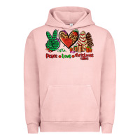 Pigment Salmon peace love Christmas cakes Urban Hoodie - AdoDesignShop