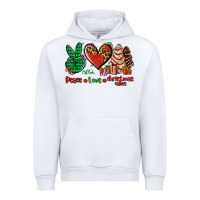 White peace love Christmas cakes Urban Hoodie - AdoDesignShop